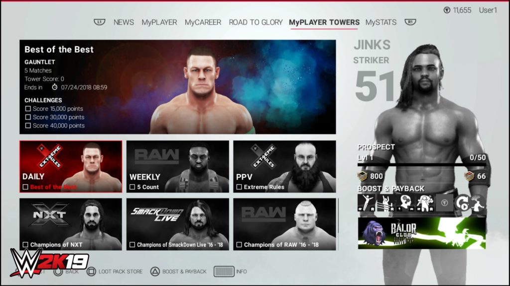 WWE 2K19 Towers Mode