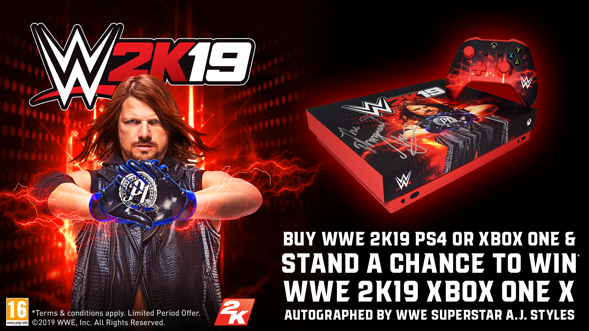 WWE 2K19 themed Xbox One X